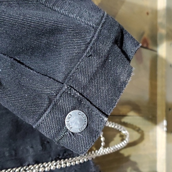 NWT NEW CARMAR ZEUS BLACK CHAIN DENIM JACKET SIZE SMALL OPEN BACK CUT OUT - Picture 7 of 13